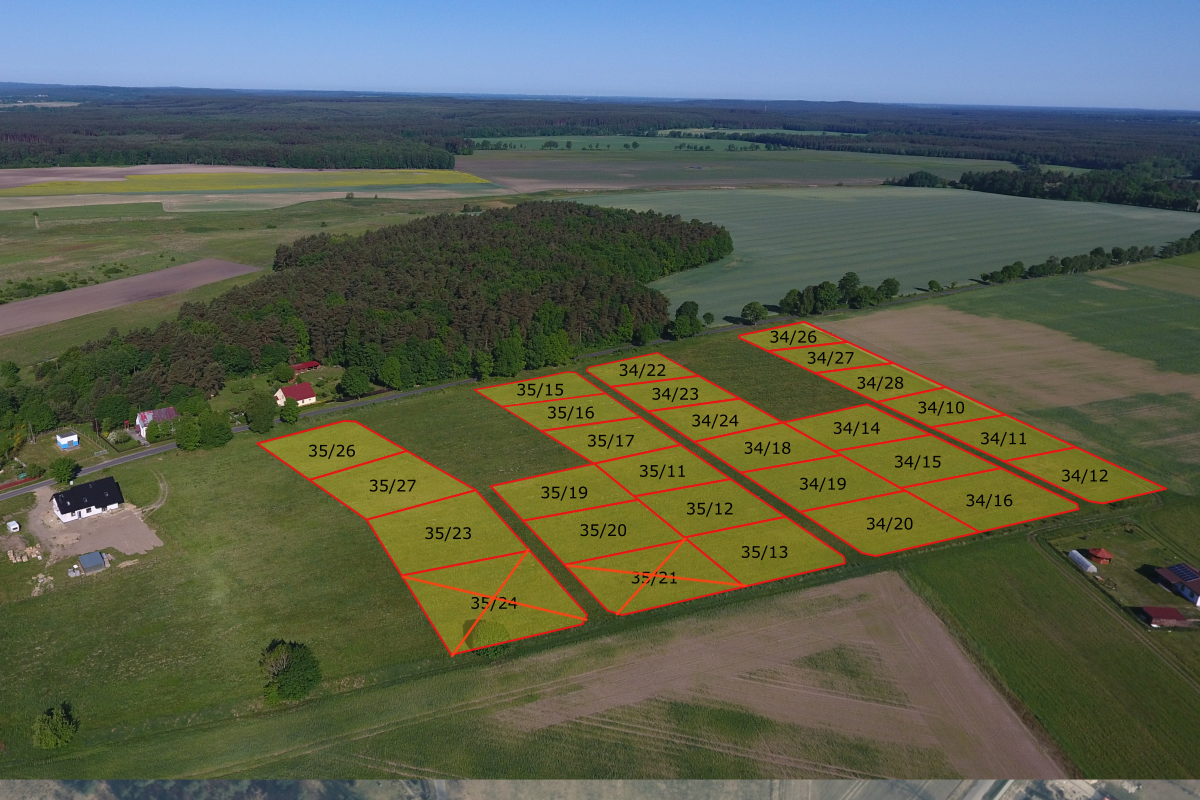 Działki budowlane w Sadkowie – pow. od 1047 m2