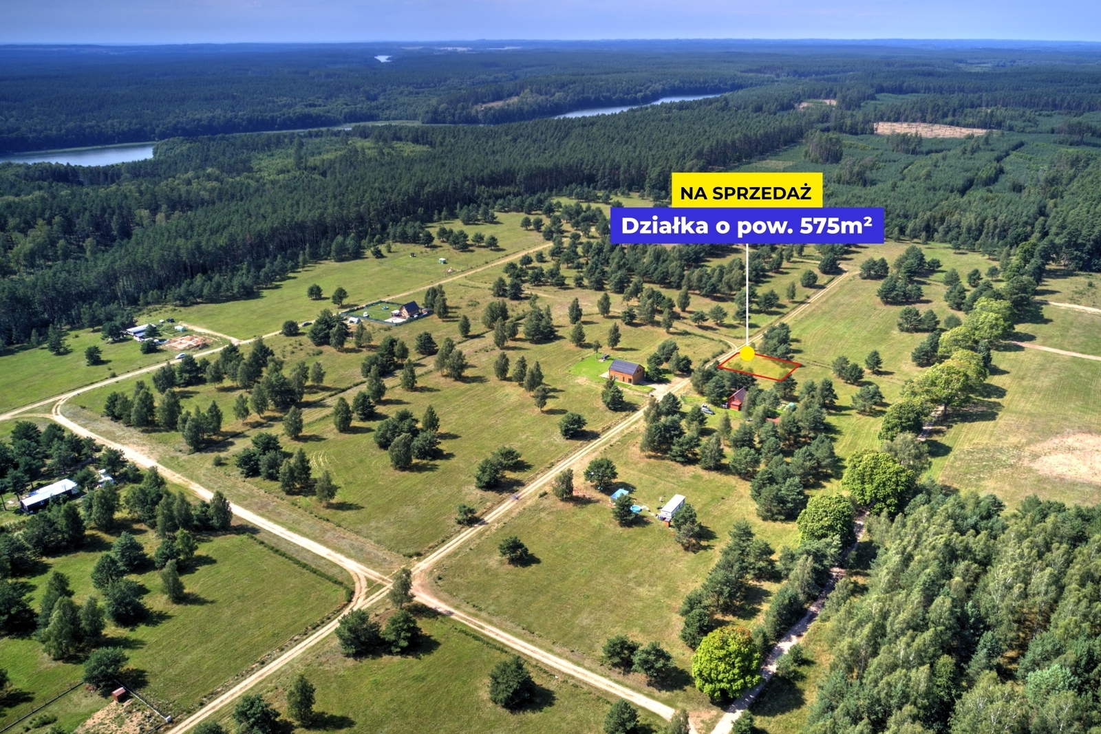 Działka budowlana 662 m² na sprzedaż nad jeziorem Dołgie – idealna lokalizacja